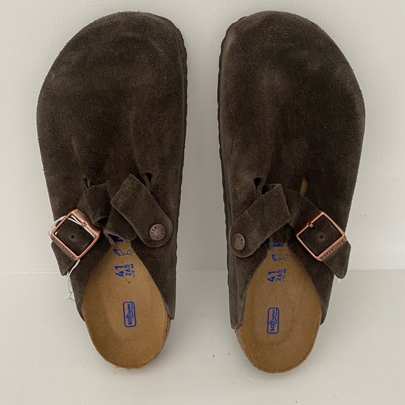 Birkenstock Boston Suede Leather Soft Footbed Clogs | Size 41 Narrow / Regular - Picture 11 of 15